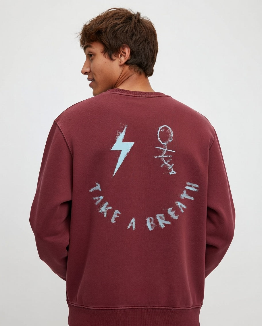 SMILEY VIBES BOLT BURGUNDY